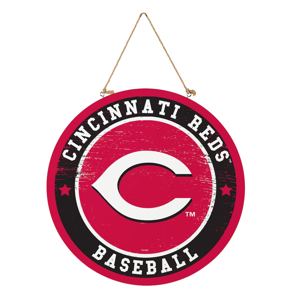 Cincinnati Reds Wooden Door Decor Wall Sign - Multi-Color