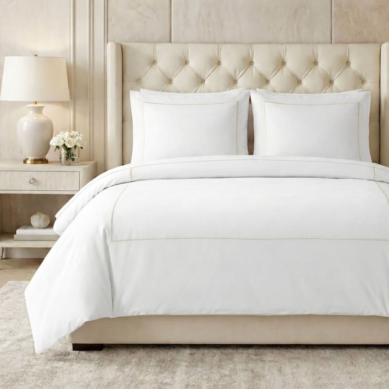 Superior Egyptian Cotton 1000 TC Embroidered Duvet Cover Set