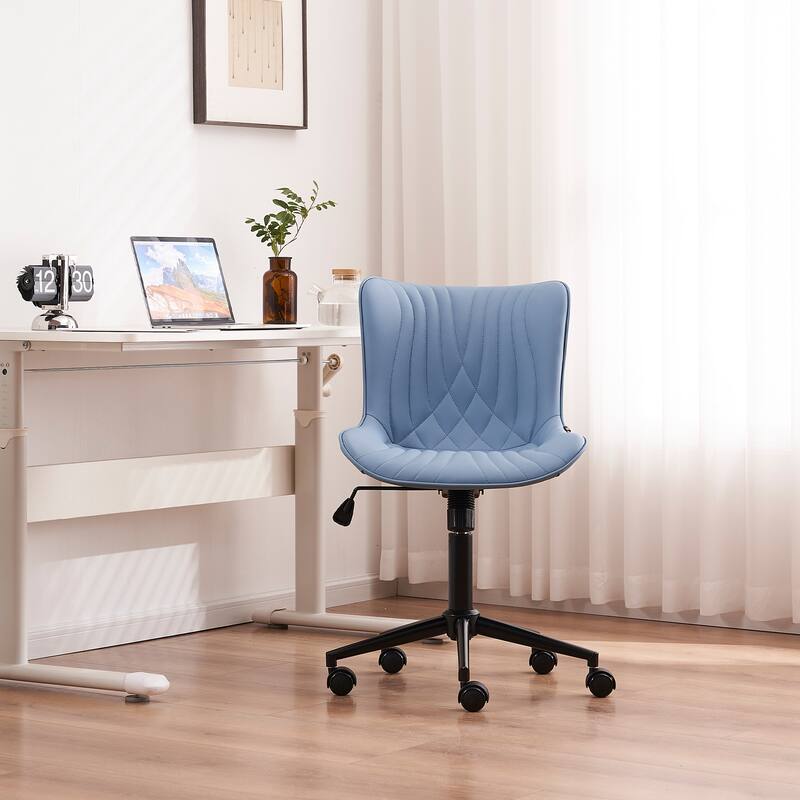 Armless Office Chair Swivel Home Office Desk Chairs with Wheels
