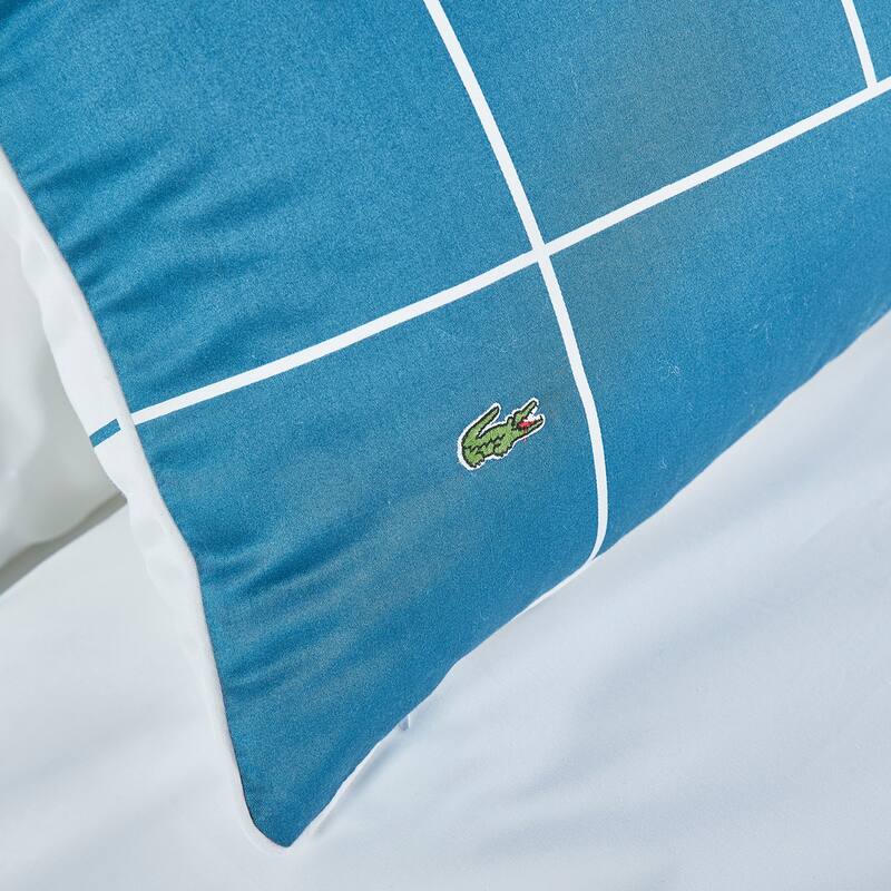 Lacoste Ashcombe Check Reversible 3-Piece Cotton Comforter Set