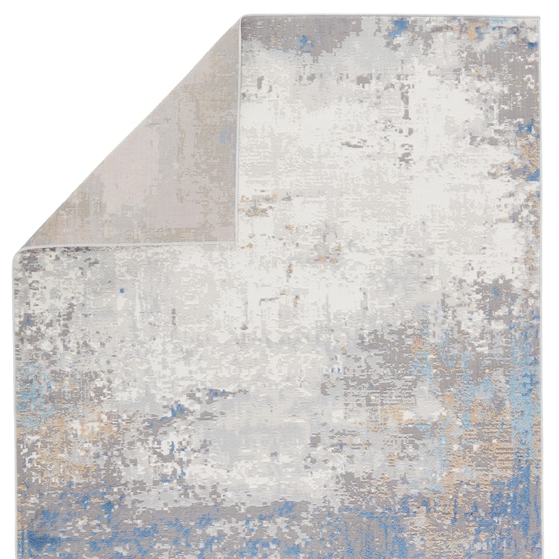 Ridley Abstract Gray/ Blue Area Rug