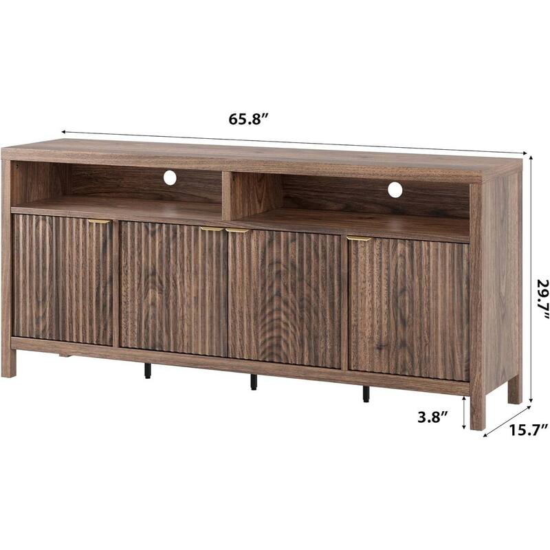 Modern Accent 65.8" Fluted Sideboard Cabinet, TV Stand for Living Room, Entryway - N/A