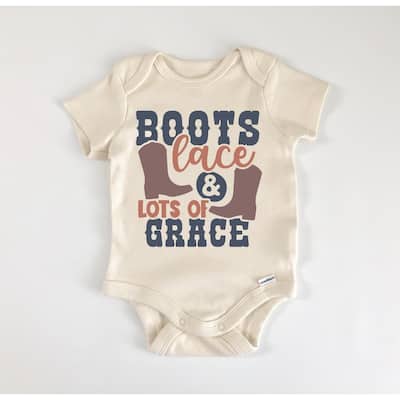 Boots Grace Lace Country - Baby Boy Girl Clothes Infant Bodysuit Funny Cute Newborn