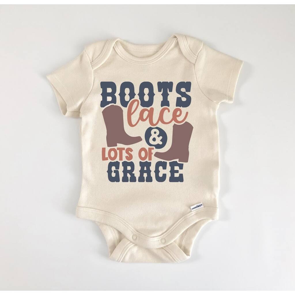 Boots Grace Lace Country - Baby Boy Girl Clothes Infant Bodysuit Funny Cute Newborn