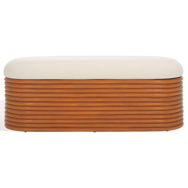 SAFAVIEH Couture Bayard Rattan Storage Bench - 47"W x 17"D x 18"H