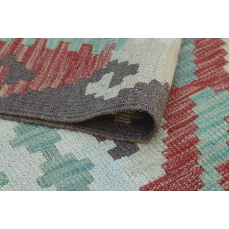 Sun Faded Flatweave Zach Red/Ivory Runner - 2'7" x 7'1"