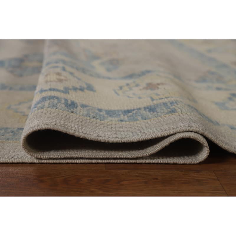 Hand Knotted Oriental 100% Wool Carpet Transitional All-Over Beige & Ivories Oushak Area Rug - 10' 9'' X 8' 5''