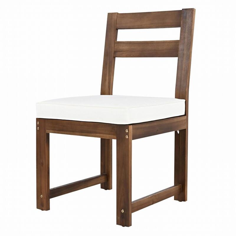 Acacia Wood 7 Piece Patio Dining Table and Chairs Set with Umbrella Hole for Outdoor Gatherings and Relaxation