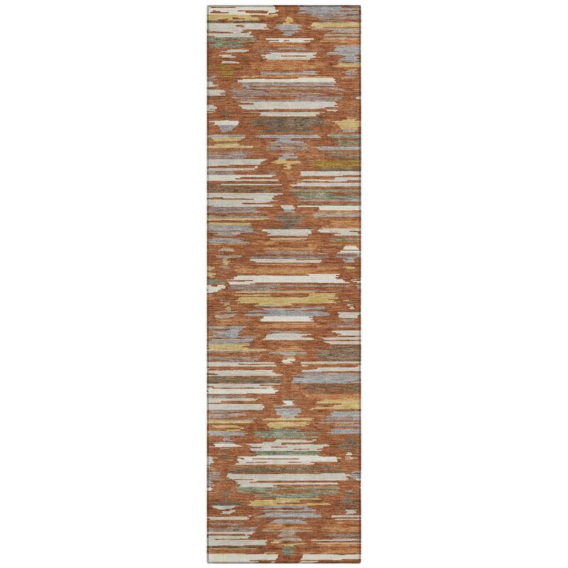 Machine Washable Indoor/ Outdoor Modern Trellis Chantille Rug