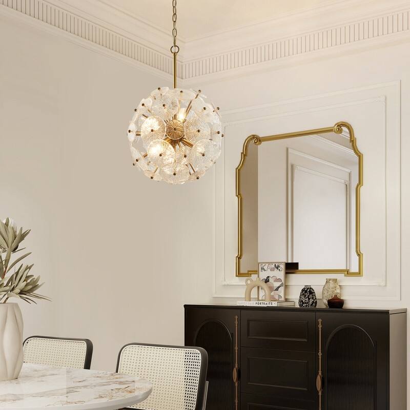 KAWOTI 6-Light Dimmable Sputnik Sphere Chandelier Pendant Lights - W16.5" * H 63.25"