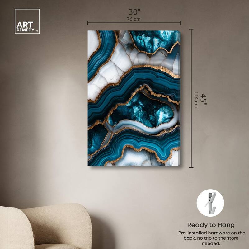 Teal Tectonic III Canvas by Art Remedy, Gallery Wrapped