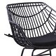 preview thumbnail 4 of 4, Niya Patio Chair Set of 2, Polyester, Black Steel, Outdoor Rattan Wicker