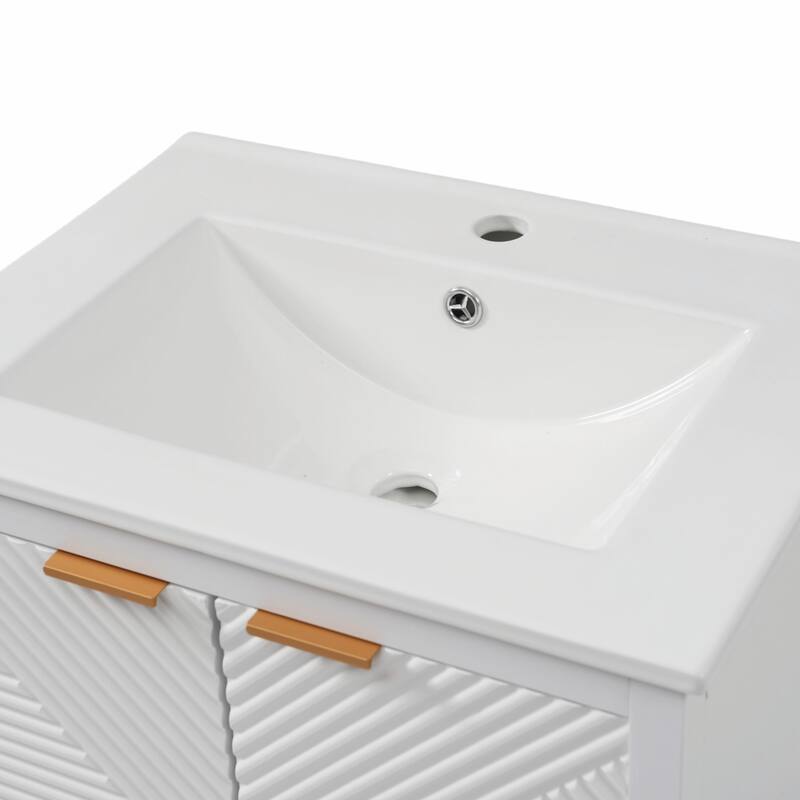 24-Inch Bathroom Vanity with Sink Combo, Modern Design, Single Faucet Hole