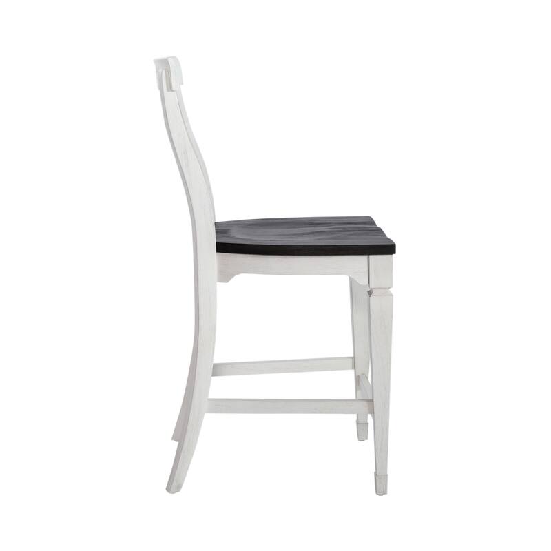 Allyson Park White and Charcoal 5 Piece Gathering Table Set with Chairs