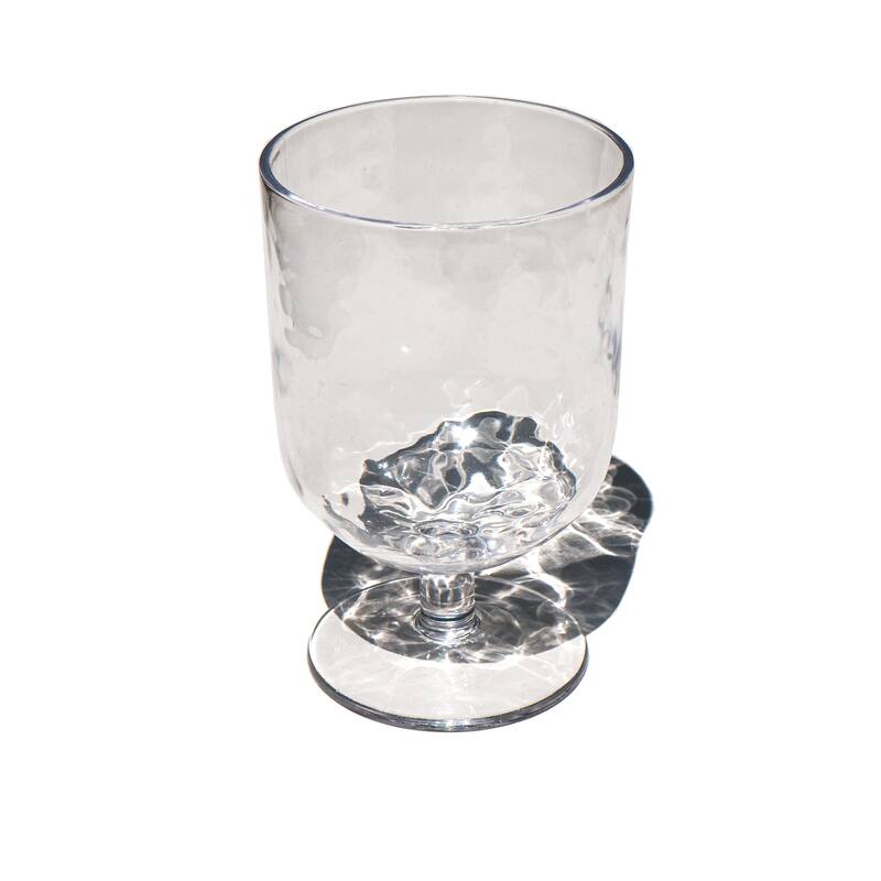 Abode Homewares Hammered Rustic Acrylic Wine Glass - Clear - 15 oz - Set of 6