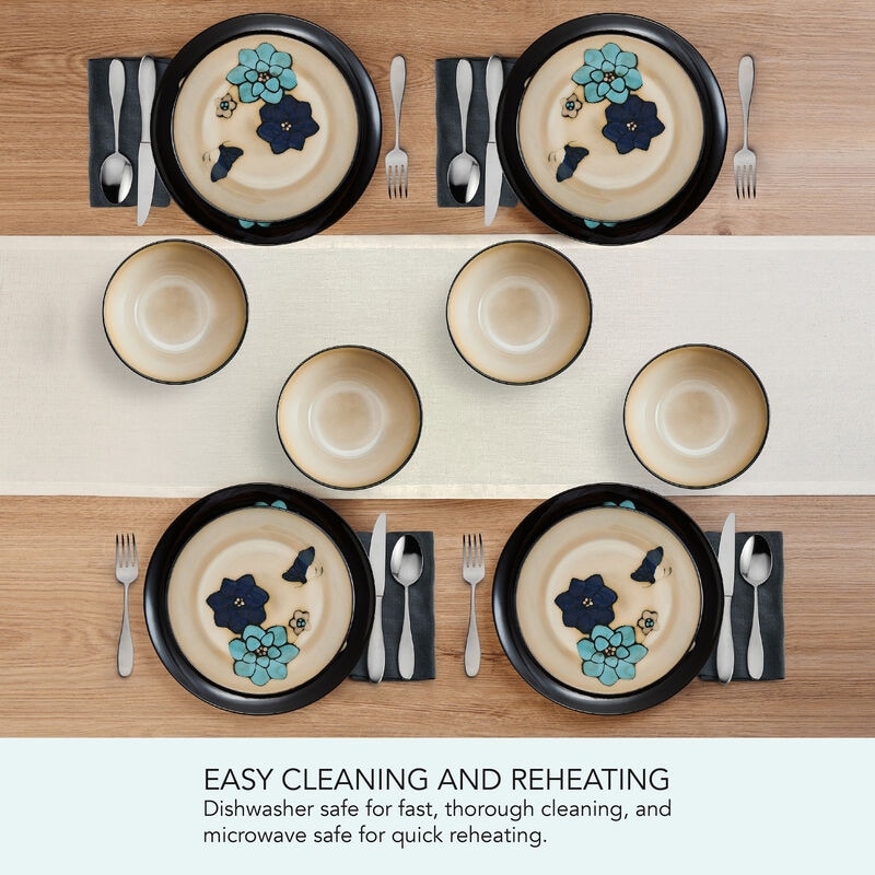 Pfaltzgraff Painted Butterfly Blue 12-Piece Dinnerware Set