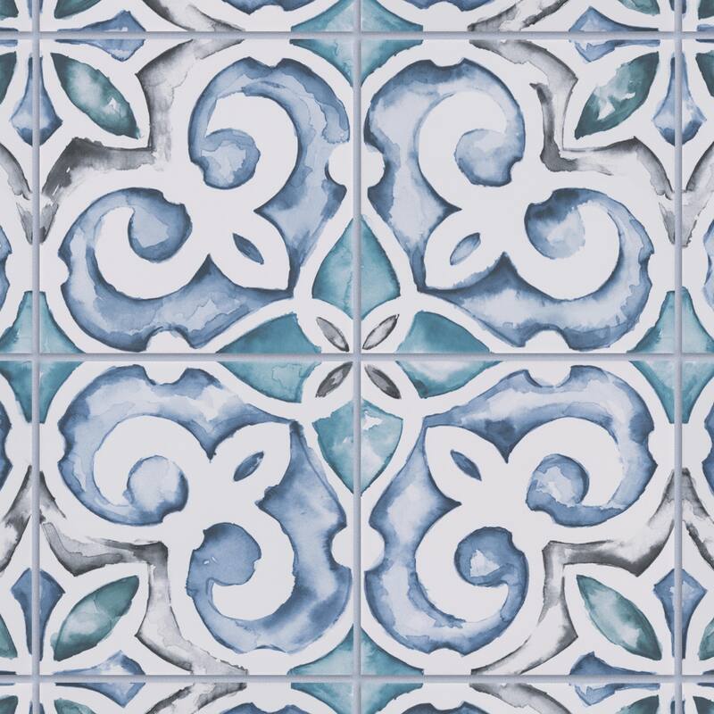 Merola Tile Saint Germain Gele Deco Simone 5-3/4" x 5-3/4" Porcelain Floor and Wall Tile