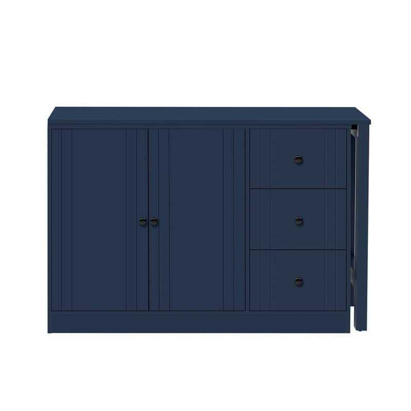 Multifunctional 89.7" Wooden Sideboard with Extendable Table and Storage for Living Room Organization