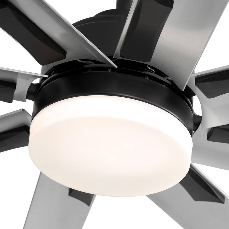 72" Gold LED Ceiling Fan with Light Kit and Remote-8 Aluminum blade