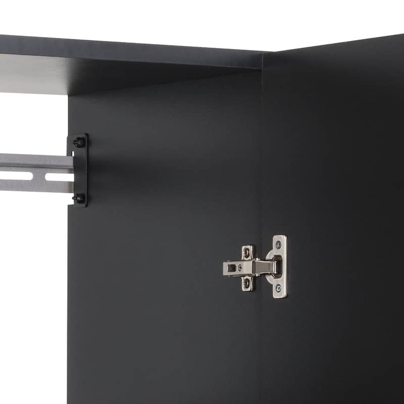 Prepac HangUps 30" Black Large Wall Mounted Garage Cabinet