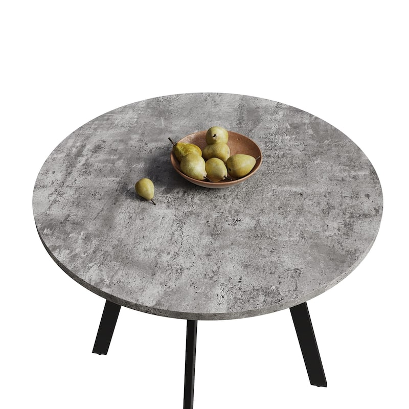 Modern minimalist circular dining table, gray cement texture,medieval modern small circular dining table, casual coffee table
