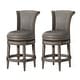 preview thumbnail 77 of 109, Maven Lane 26" Pullman Swivel Counter Height Kitchen Stool Set of 2 - Reclaimed Oak Vegan Leather.