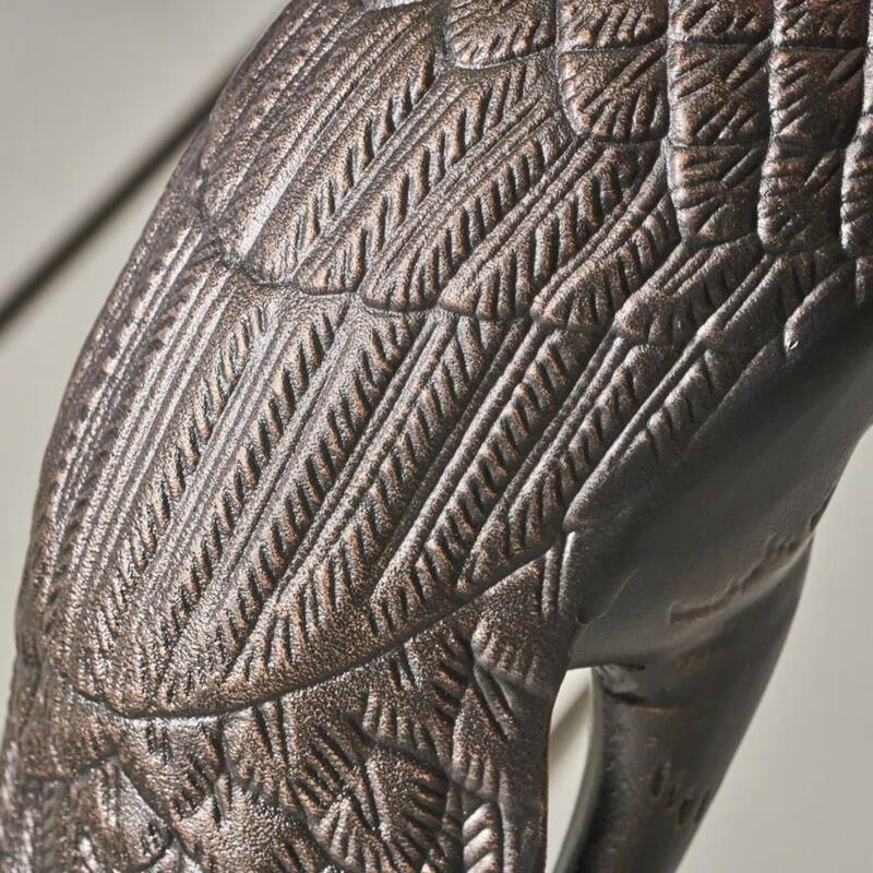 Roomfitters Outdoor Rust-Proof Cast Aluminum Crane Garden Statues, Set of 2 Hand-Crafted Bird Sculptures, Dark Bronze