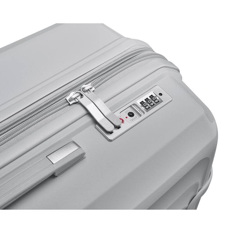 4-Piece, 14/20/24/28-Inch Modern Lightweight Luggage Expandable Luggage with Spinner Wheels, for Boarding Travel, Silver