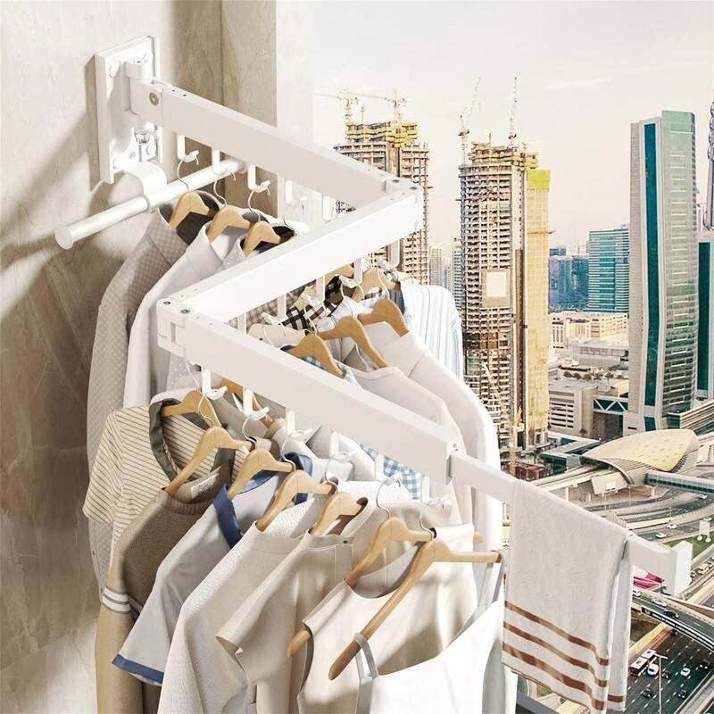 Wall Mounted Clothes Hanger Rack, Clothes Drying Rack