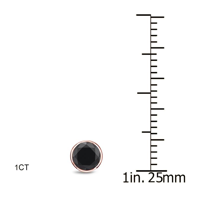 Auriya 1/2 to 4ctw Round Black Diamond Stud Earrings 14k Rose Gold Bezel-set
