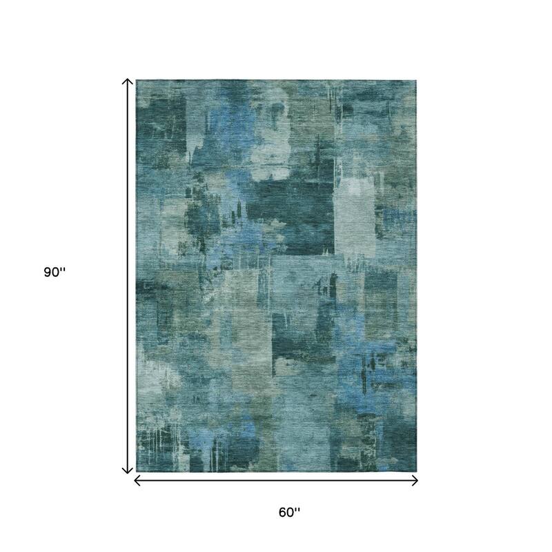 HomeRoots Abstract Transitional Rectangle Outdoor Rug