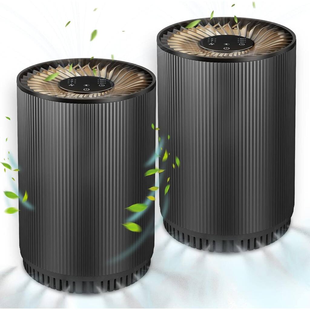 2 Pack Air Purifiers for Home Bedroom up to 690ft², H13 True HEPA Filter Air Cleaner Purify 99.97% Micron Particles