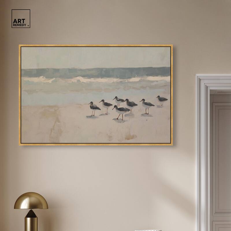 Seagulls at the Beach II Canvas by Art Remedy