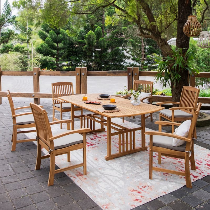 Cambridge Casual Chignik 7-piece Teak Patio Extendable Dining Set