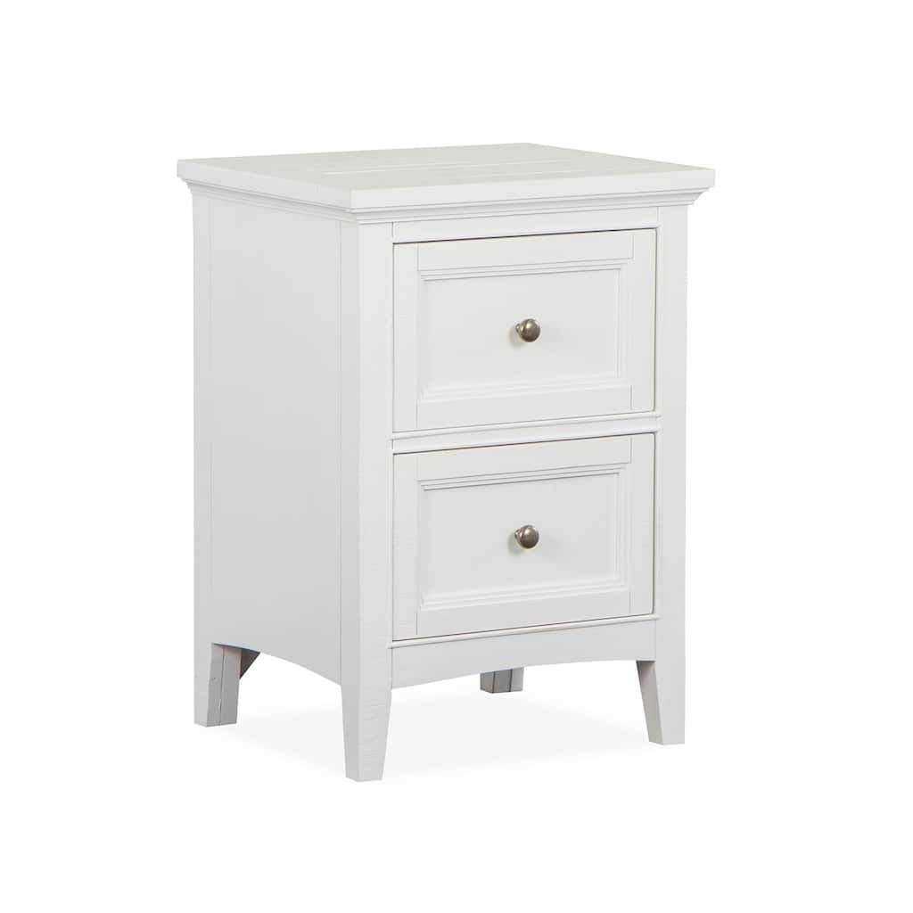 Magnussen Home Heron Cove Chalk White and Dovetail Grey Small Drawer Nightstand