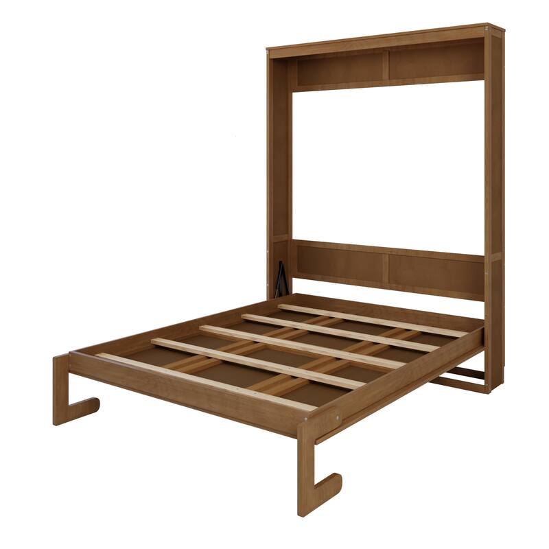 Foldable Bed Convert Cube Cabinet Rattan Murphy Bed Space-Saving Bed
