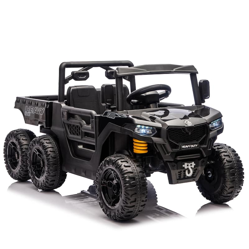 24V 400W Kids Ride On Six-wheel Electric Dump Truck W/ PC 2.4G, 4WD Super Performance, Six-wheel Suspension, Bluetooth