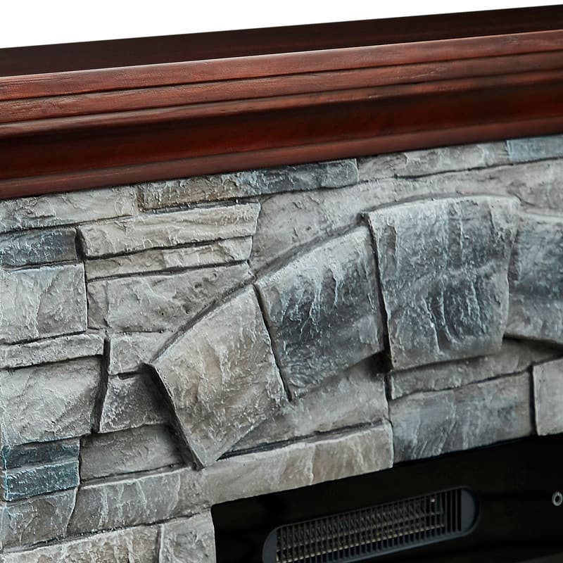 40 in. Faux Stone Freestanding Electric Fireplace - 40" in Width