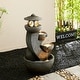 preview thumbnail 4 of 19, Glitzhome 32"H 4-Tiered Zen Pagoda Polyresin LED Lighted Outdoor Floor Water Fountain
