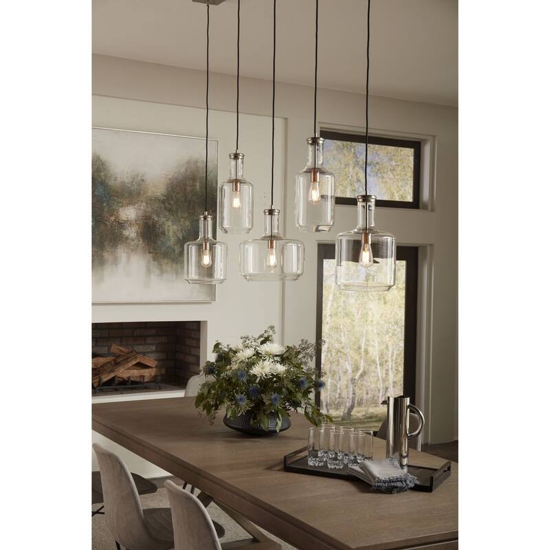 Latrobe Collection Brushed Nickel One-Light Pendant - 17.320" x 19.690" x 17.320"
