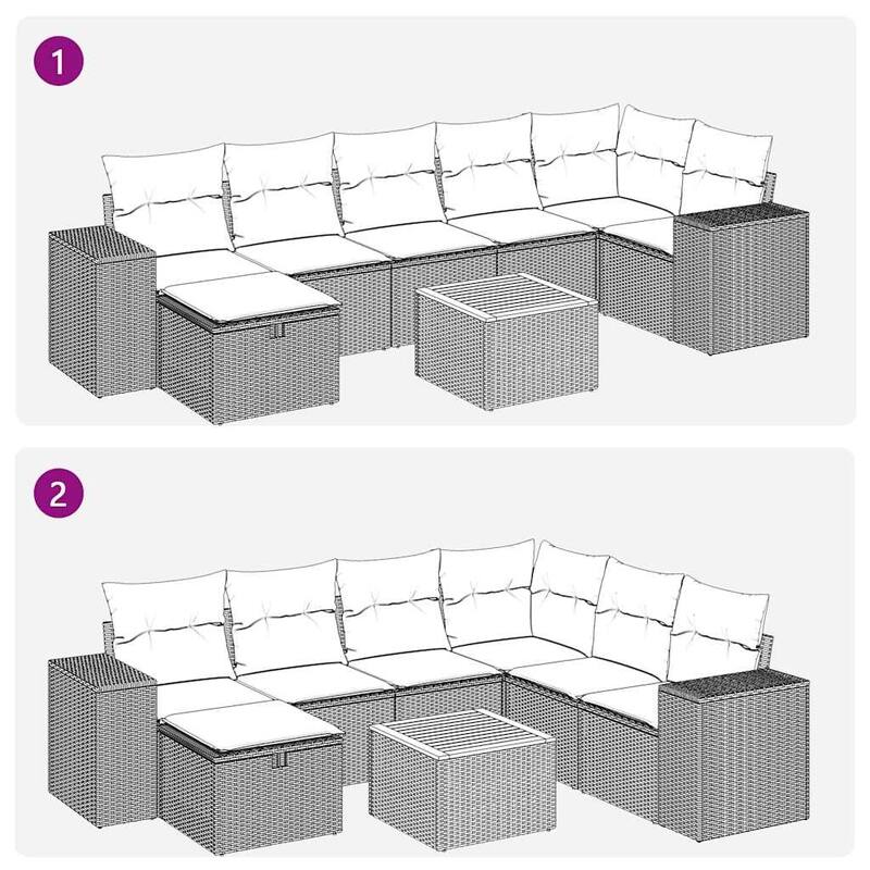 8-Piece Patio Sofa Set with Cushions