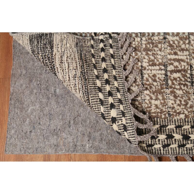 All-Over Striped Moroccan Large Area Rug Handmade Wool Carpet - 11'8"x 15'8"