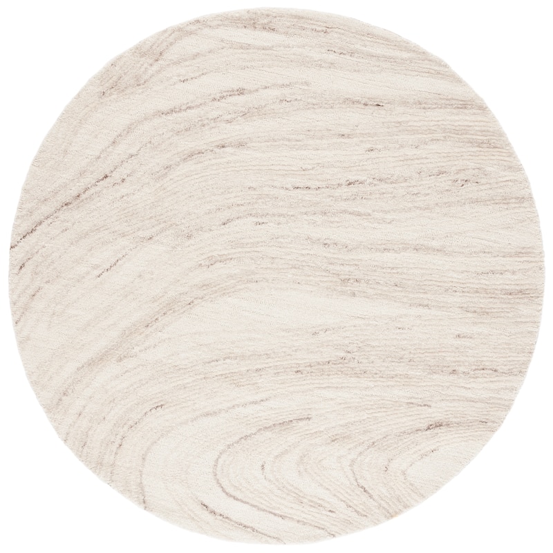 SAFAVIEH Handmade Ebony Diep Modern & Contemporary Wool Rug - 6' Round - Ivory/Beige