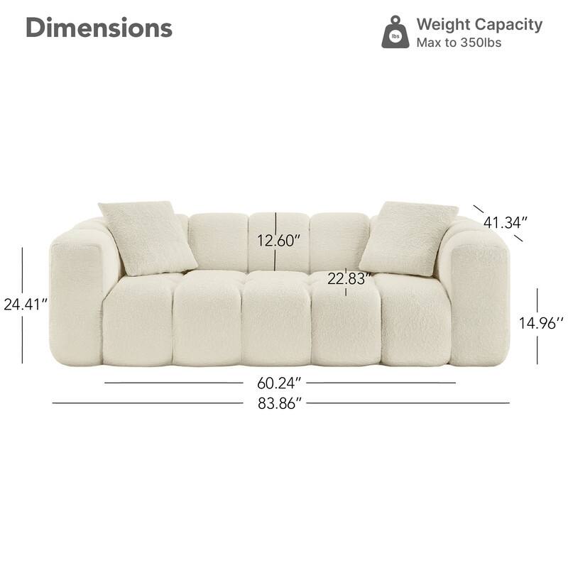 Spruce & Spring Compressed 3 Seat Boneless Sofa for Living Room