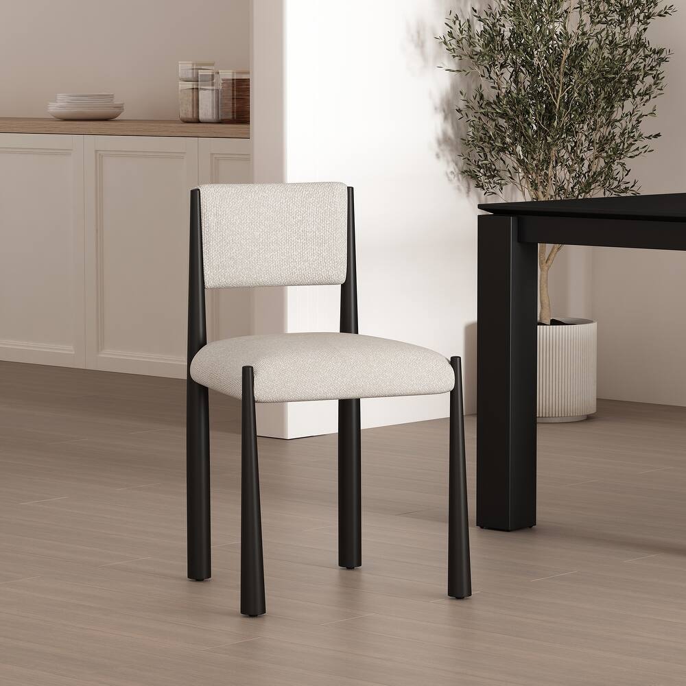 Manhattan Comfort Lennor Boucle Metal Side Chair - Set of 2