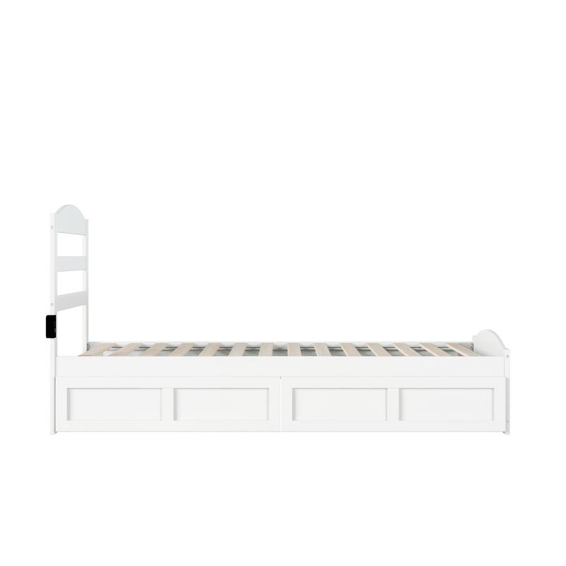 Warren Platform Bed with Footboard and 2 Storage Drawers