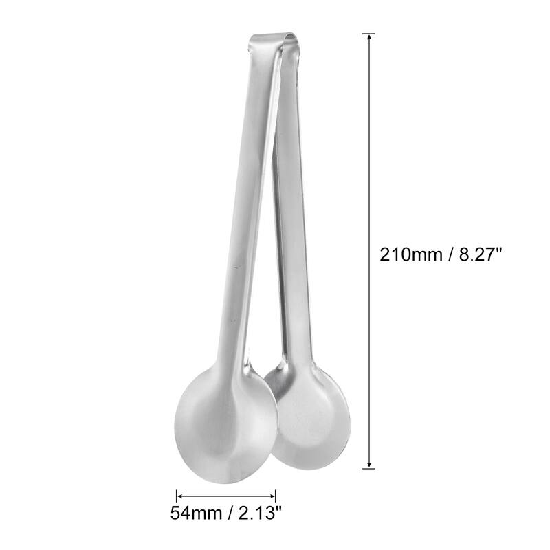 Serving Tongs, 1pcs 8 Inch Stainless Steel Ice Tongs, Mini Sugar Tongs - Silver - Silver
