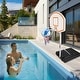 preview thumbnail 15 of 18, 3.1-4.7ft Outdoor Portable Poolside Swimming Pool Basketball Hoop System