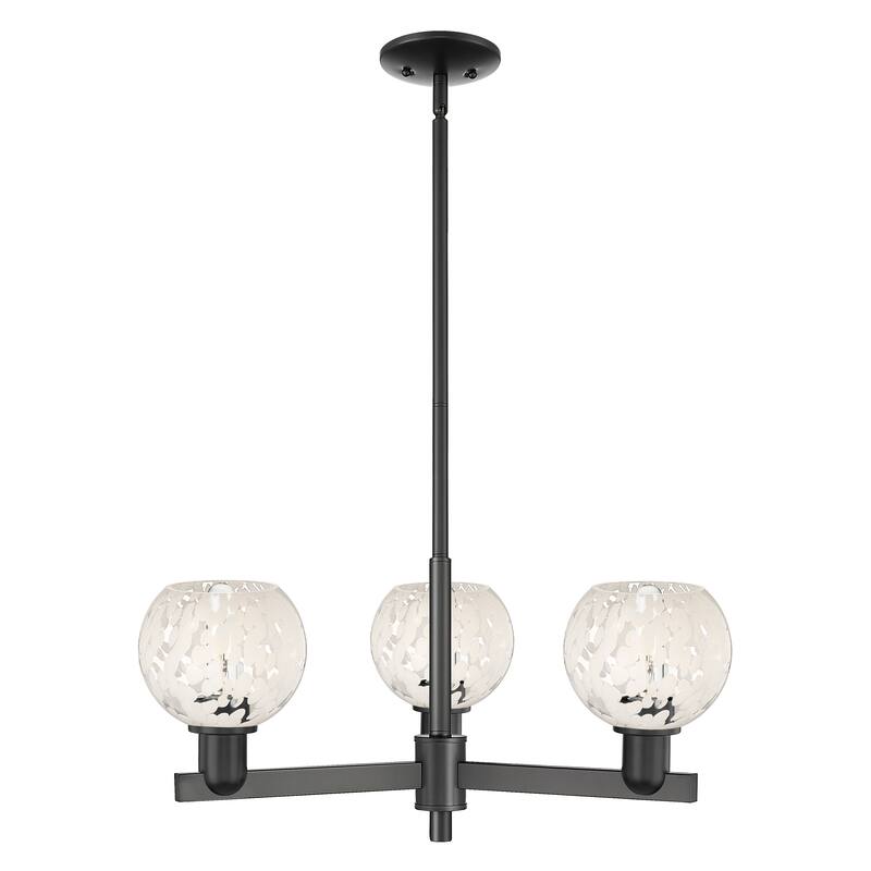 Innovations Lighting Endless Possibilities Arcadia - White Mouchette - 3 Light 28" Stem Hung Chandelier - Matte Black