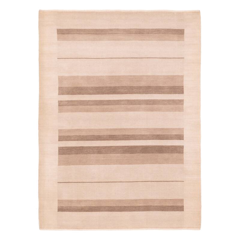 ECARPETGALLERY Hand Loomed Kashkuli Gabbeh Beige Wool Rug - 5'9 x 8'0
